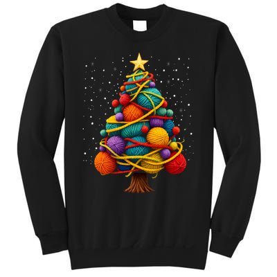 Yarn Christmas Tree Crochet Knitting Quilter Sewing Sweatshirt