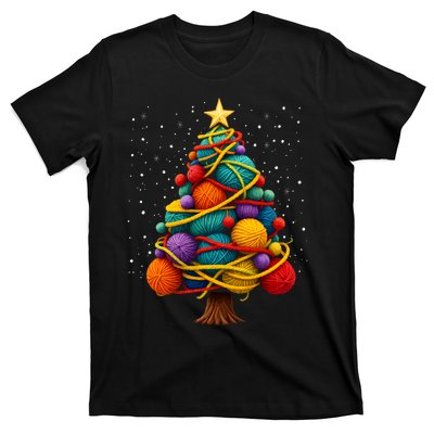 Yarn Christmas Tree Crochet Knitting Quilter Sewing T-Shirt