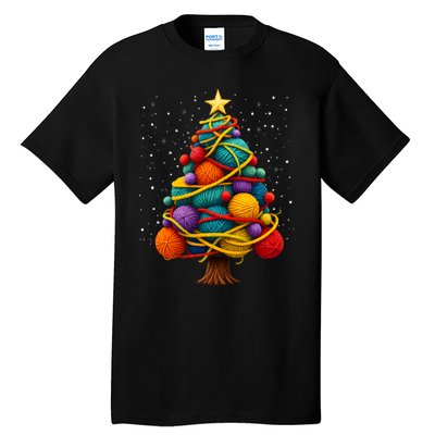 Yarn Christmas Tree Crochet Knitting Quilter Sewing Tall T-Shirt