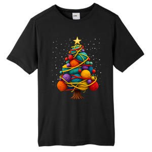 Yarn Christmas Tree Crochet Knitting Quilter Sewing Tall Fusion ChromaSoft Performance T-Shirt