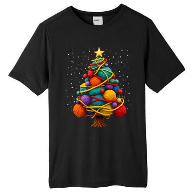 Yarn Christmas Tree Crochet Knitting Quilter Sewing Tall Fusion ChromaSoft Performance T-Shirt