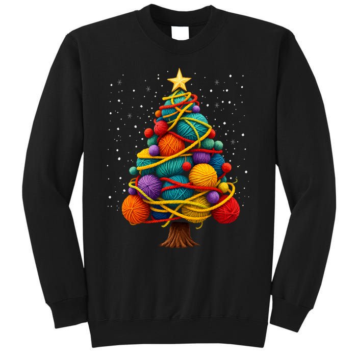 Yarn Christmas Tree Crochet Knitting Quilter Sewing Tall Sweatshirt