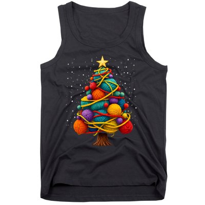 Yarn Christmas Tree Crochet Knitting Quilter Sewing Tank Top