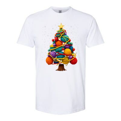 Yarn Christmas Tree Crochet Knitting Quilter Sewing Softstyle CVC T-Shirt