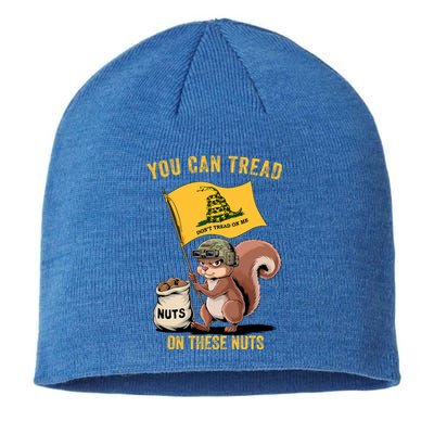 You Can Tread On These Nuts Patriotic Squirrel Funny Meme Sustainable Beanie