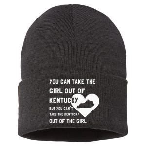 You Can Take The Girl Out Of Kentucky Cute Kentucky Sustainable Knit Beanie