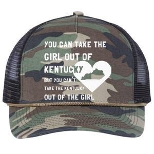 You Can Take The Girl Out Of Kentucky Cute Kentucky Retro Rope Trucker Hat Cap