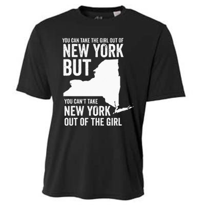 You Can Take The Girl Out Of New York Girl State America Cooling Performance Crew T-Shirt