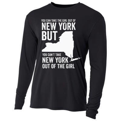 You Can Take The Girl Out Of New York Girl State America Cooling Performance Long Sleeve Crew