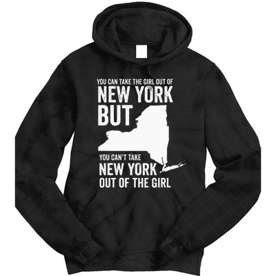 You Can Take The Girl Out Of New York Girl State America Tie Dye Hoodie