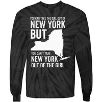 You Can Take The Girl Out Of New York Girl State America Tie-Dye Long Sleeve Shirt