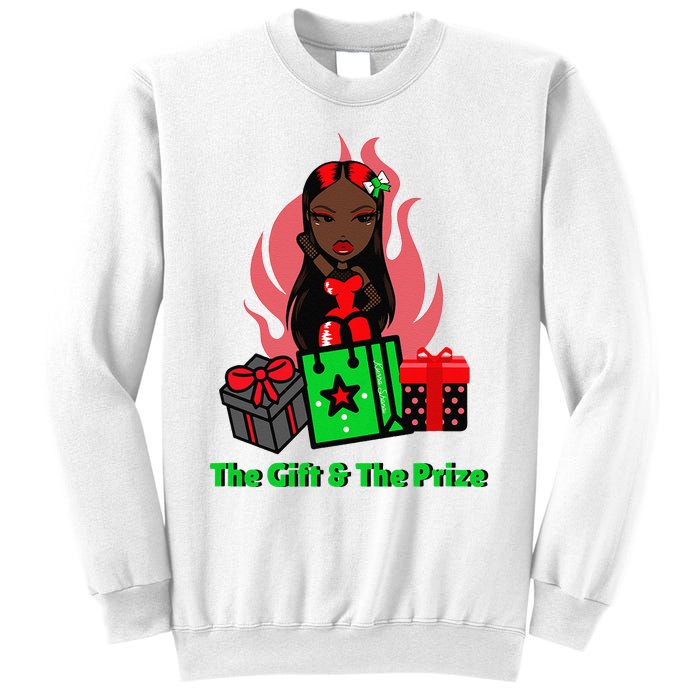 Y Christmas The Gift And The Prize Xmas Cute Fun Holiday Sweatshirt