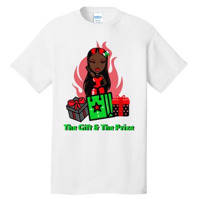 Y Christmas The Gift And The Prize Xmas Cute Fun Holiday Tall T-Shirt