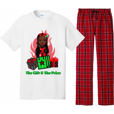 Y Christmas The Gift And The Prize Xmas Cute Fun Holiday Pajama Set