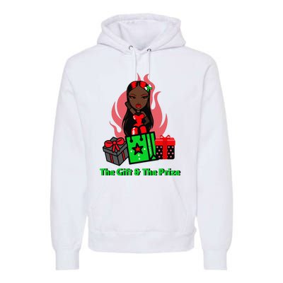 Y Christmas The Gift And The Prize Xmas Cute Fun Holiday Premium Hoodie