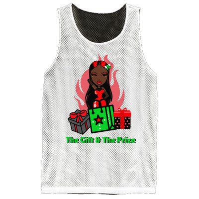 Y Christmas The Gift And The Prize Xmas Cute Fun Holiday Mesh Reversible Basketball Jersey Tank