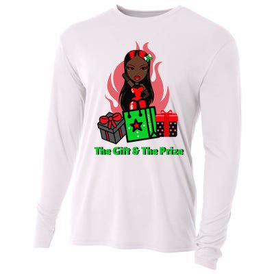 Y Christmas The Gift And The Prize Xmas Cute Fun Holiday Cooling Performance Long Sleeve Crew