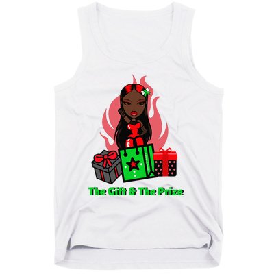 Y Christmas The Gift And The Prize Xmas Cute Fun Holiday Tank Top