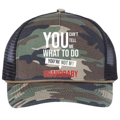 You Can't Tell Me What To Do You're Not My Grandbaby Retro Rope Trucker Hat Cap