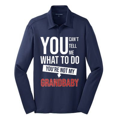 You Can't Tell Me What To Do You're Not My Grandbaby Silk Touch Performance Long Sleeve Polo