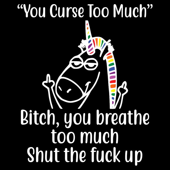 You Curse Too Much Bitch You Breathe Too Much Funny Unicorn Pom Pom 12in Knit Beanie