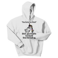 You Curse Too Much Bitch You Breathe Too Much Funny Unicorn Kids Hoodie