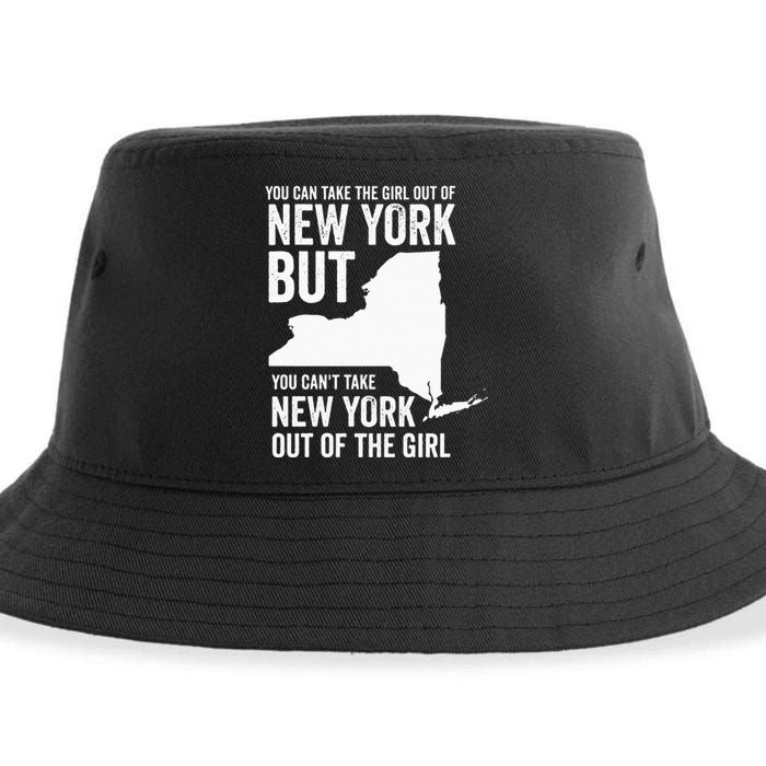 You Can Take The Girl Out Of New York Girl State America Sustainable Bucket Hat