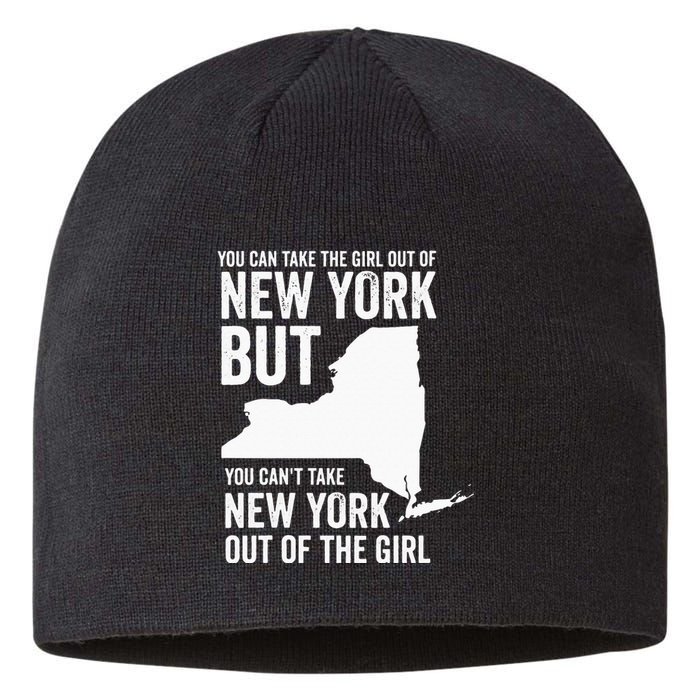 You Can Take The Girl Out Of New York Girl State America Sustainable Beanie