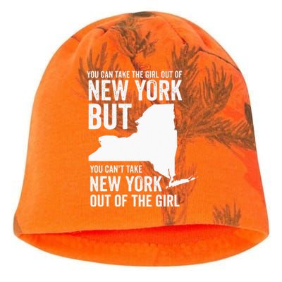 You Can Take The Girl Out Of New York Girl State America Kati - Camo Knit Beanie