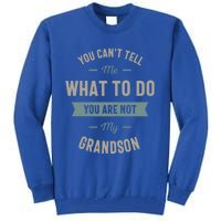 You Can't Tell Me What To Do You Are Not My Grandson Cool Gift Tall Sweatshirt