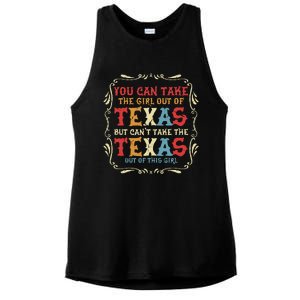 You Can Take The Girl Out Of Texas But CanT Take The Texas Ladies PosiCharge Tri-Blend Wicking Tank