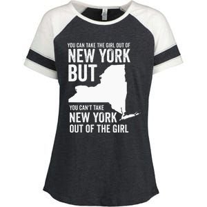 You Can Take The Girl Out Of New York Girl State America Enza Ladies Jersey Colorblock Tee