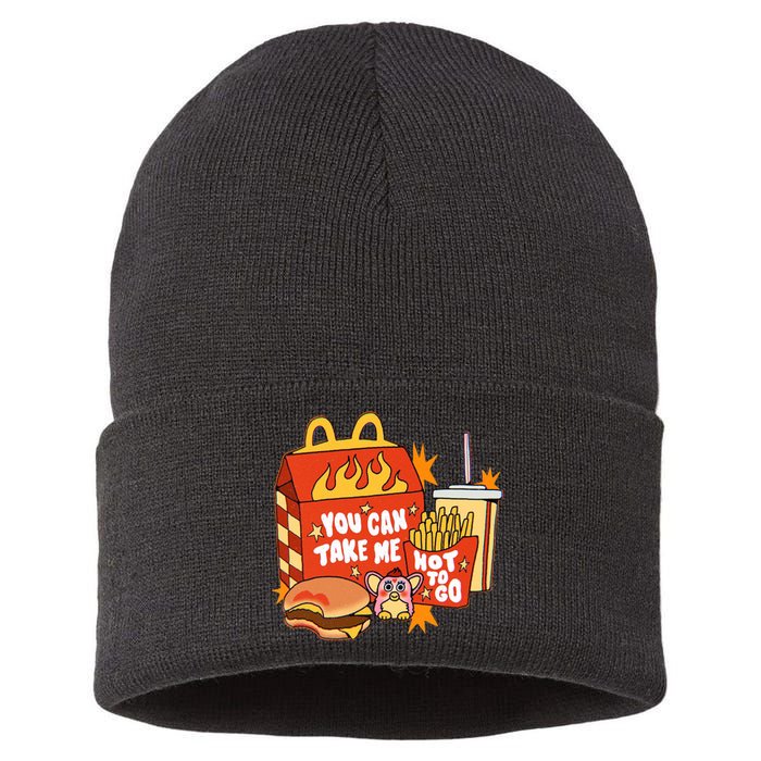 You Can Take Me Hot To Go Fast Food Sustainable Knit Beanie