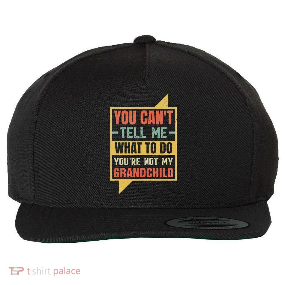 You Can't Tell Me What To Do You're Not My Grandchild Wool Snapback Cap