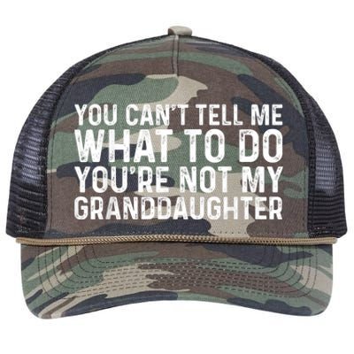 You CanT Tell Me What To Do YouRe Not My Granddaughter Retro Rope Trucker Hat Cap