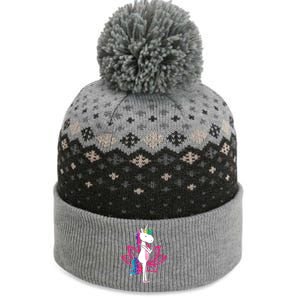 Yoga Cute Unicorn Magical Horse Retro Fitness Unicorns Gift The Baniff Cuffed Pom Beanie