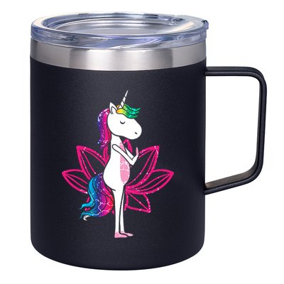 Yoga Cute Unicorn Magical Horse Retro Fitness Unicorns Gift 12oz Stainless Steel Coffee Mug
