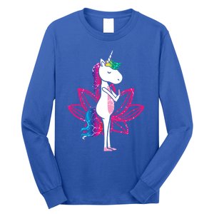 Yoga Cute Unicorn Magical Horse Retro Fitness Unicorns Gift Long Sleeve Shirt