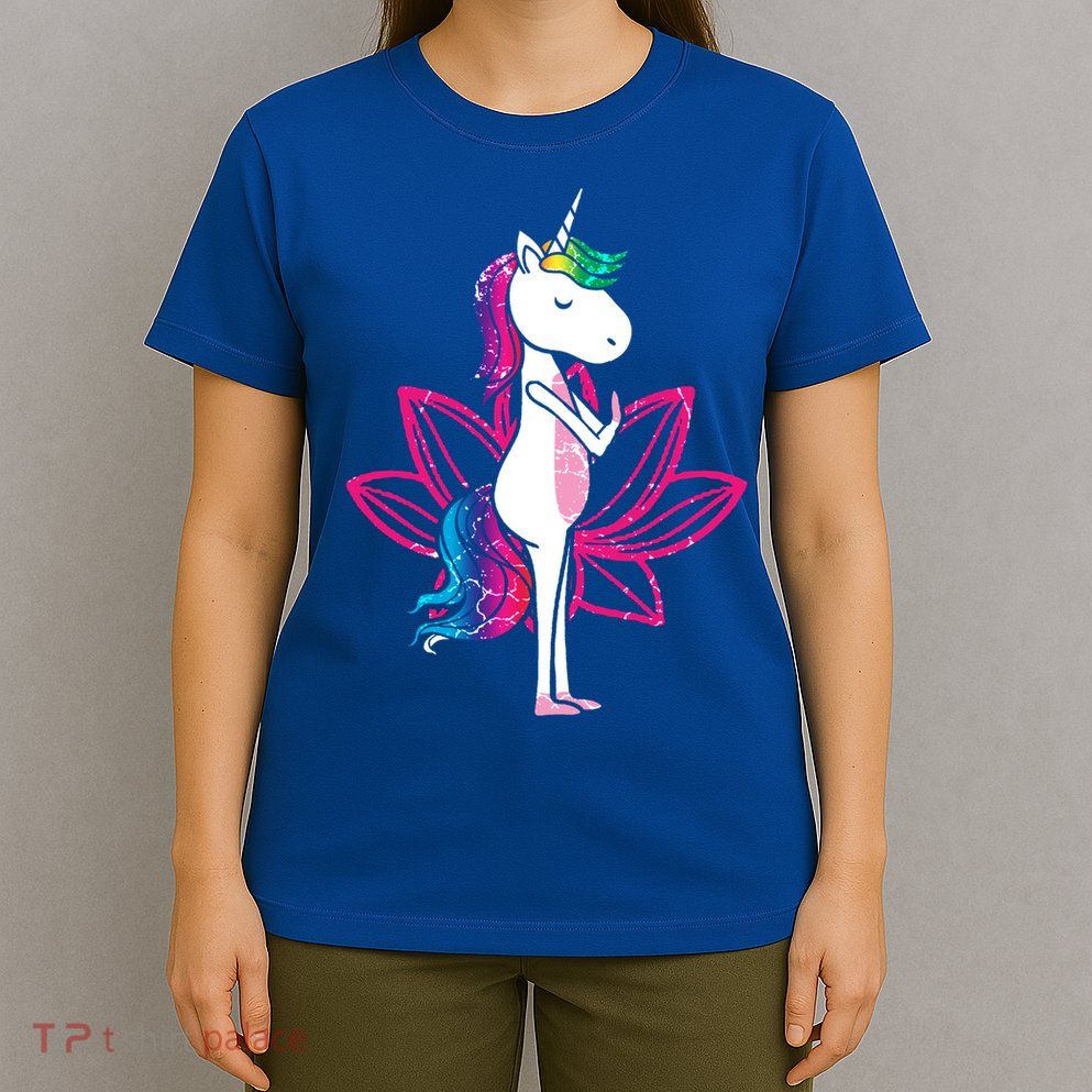 Yoga Cute Unicorn Magical Horse Retro Fitness Unicorns Gift T-Shirt