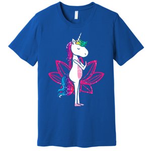 Yoga Cute Unicorn Magical Horse Retro Fitness Unicorns Gift Premium T-Shirt