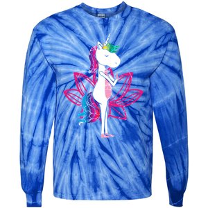 Yoga Cute Unicorn Magical Horse Retro Fitness Unicorns Gift Tie-Dye Long Sleeve Shirt