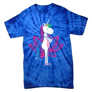 Yoga Cute Unicorn Magical Horse Retro Fitness Unicorns Gift Tie-Dye T-Shirt