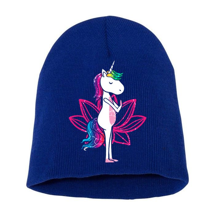 Yoga Cute Unicorn Magical Horse Retro Fitness Unicorns Gift Short Acrylic Beanie