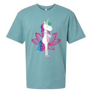 Yoga Cute Unicorn Magical Horse Retro Fitness Unicorns Gift Sueded Cloud Jersey T-Shirt