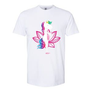 Yoga Cute Unicorn Magical Horse Retro Fitness Unicorns Gift Softstyle CVC T-Shirt