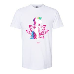 Yoga Cute Unicorn Magical Horse Retro Fitness Unicorns Gift Cute Gift Softstyle CVC T-Shirt