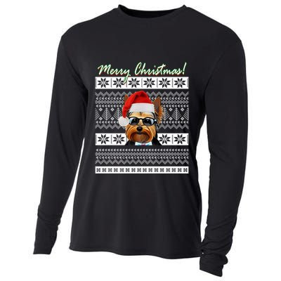 Yorkie Christmas Ugly Sweater Yorkshire Terrier Business Meaningful Gift Cooling Performance Long Sleeve Crew