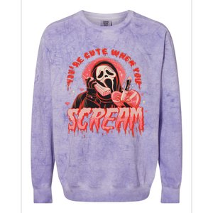 Youre Cute When You Scream Horror Movie Scream Halloween Colorblast Crewneck Sweatshirt