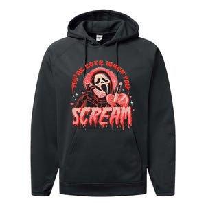 Youre Cute When You Scream Horror Movie Scream Halloween Performance Fleece Hoodie