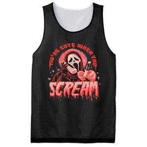 Youre Cute When You Scream Horror Movie Scream Halloween Mesh Reversible Basketball Jersey Tank